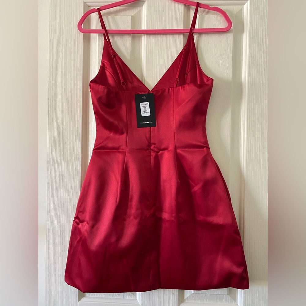 Red Selena Satin Dress